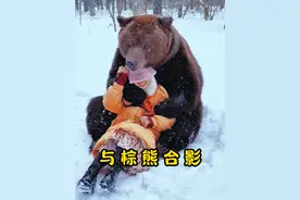 凶猛的棕熊经过人类的饲养也能变得乖巧听话#棕熊 #野生动物零距离 #动物世界#内容启发搜索视频封面