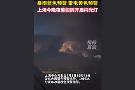 暴雨蓝色预警+雷电黄色预警，网友在飞机上拍下这一幕：上海今晚夜幕如同开启闪光灯视频封面