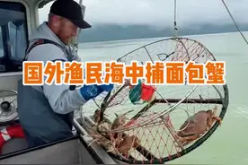 速看！国外渔民海上 “勾宝” 捕面包蟹，开盲盒式收收获满满 #户外捕鱼 #真实户外 #渔民生活