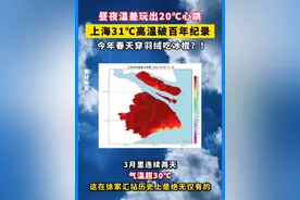 今年春天穿羽绒吃冰棍？！#上海31℃高温破百年纪录 ，昼夜温差玩出20℃心跳。#天气视频封面