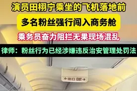 演员田栩宁乘坐的飞机落地前多名粉丝强行闯入商务舱，乘务员备力阻拦无果现场混乱。律师：粉丝行为已经涉嫌违反治安管理处罚法#田栩宁