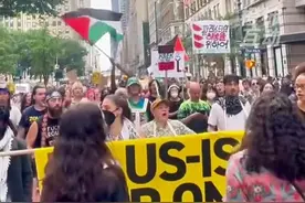 美国民众上街抗议对伊朗开战，高喊“美国不要犯下战争罪”