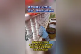 两岁萌娃头卡栏杆里，消防员施救时“淡定”配合！ #消防  #萌娃视频封面