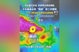 非必要不外出！今年最强台风“杨柳”将二次登陆，个头小移动快，风雨会迅速增强