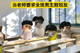 当老师要求全班男生剪短发 #猫meme #万万没想到 #剪发视频封面