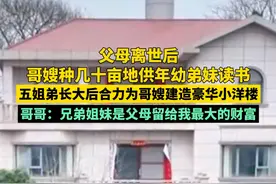 父母离世后，哥嫂种几十亩地供年幼弟妹读书。五弟妹长大后合力为哥嫂建造豪华小洋楼！哥哥：兄弟姐妹是父母留给我最大的财富 #兄弟姐妹 #感恩 #长兄如父视频封面