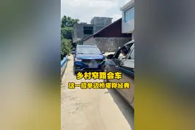 两台车在乡村窄路相遇，阿金竟然选择这样会车！#汽车人共创计划 #车知识分享计划 #驾驶技巧 