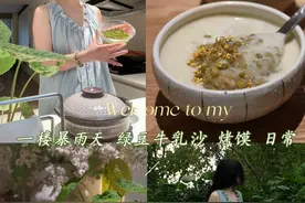 家里突然来了一场大暴雨！不上班宅家做干净饭，这种感觉好治愈！ #暴雨  #绿豆沙牛乳 #宅家抖出美好生活 #氛围感 #治愈视频封面