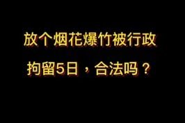 违反规定放个烟花爆竹被处罚5日行政拘留，合法吗？#抖来学法 视频封面