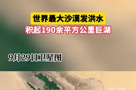 世界最大沙漠发洪水，积起190余平方公里巨湖 #撒哈拉沙漠 #沙漠洪水 #沙漠巨湖视频封面