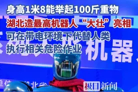 身高1米8，能举起100斤重物，湖北造人形机器人“大壮”亮相（原创采访）视频封面