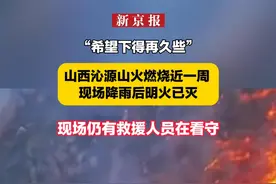 “希望下得再久些” 山西沁源山火燃烧近一周  现场降雨后明火已灭  现场仍有救援人员在看守