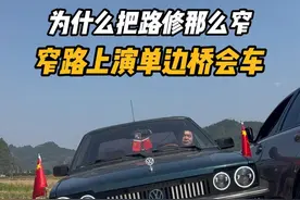 路窄没办法，关键时刻上演单边桥会车#会车 #驾驶技巧 #窄路会车