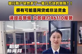 银行账户突然多了一笔几万块的转账？！很有可能是网贷或非法资金，请提高警惕，立即拨打96110报警。#反诈 #转账 #社会视频封面
