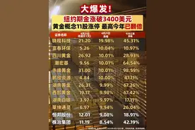 大爆发！纽约期金涨破3400美元，黄金概念11股涨停 最高今年已翻倍（记者：牛思若 南深）#纽约期金 #黄金视频封面