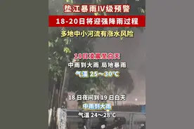 垫江暴雨Ⅳ级预警，18-20日将迎强降雨过程，多地中小河流有涨水风险#天气 #重庆垫江视频封面