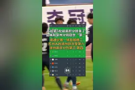 苏超第5轮最新积分榜来了！
盐城和常州分别稳坐“第一”
南通少赛一场暂居榜二
苏州大胜扬州跃升至第六
徐州南京分列第三 第四视频封面