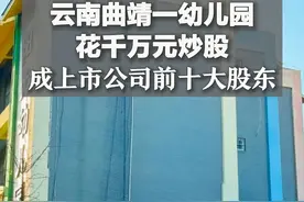 云南曲靖一幼儿园花千万元炒股，成上市公司前十大股东#幼儿园花千万元炒股 视频封面