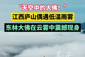 江西庐山偶遇低温雨雾，东林大佛在云雾中震撼现身。#江西 #东林大佛 ？（来源@shadow360 ）视频封面