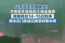 山东今明天晴好,14-15日迎大范围降水，局部大雨或暴雨。13日夜间到14日白天，半岛地区天气阴有雷雨或阵雨局部大雨或暴雨转多云，菏泽、济宁、泰安、济南和鲁西北地区天气多云转阴有雷雨或阵雨局部大雨或暴雨，其他地区天气晴转多云。#降水视频封面