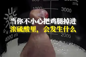 当你不小心把一根新鲜大鸡腿，掉到浓硫酸里怎么办 #科普一下 #涨知识 #化学实验 #内容启发搜索视频封面