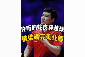 许昕的蛇皮穿越球，被梁靖崑站着不动带回，打懵许昕 #梁靖崑视频封面