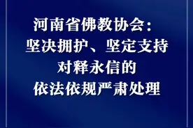 河南省佛教协会：坚决拥护、坚定支持对释永信的依法依规严肃处理 #释永信  #宗教  #法律
