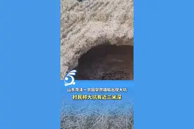 山东菏泽一农田突然塌陷出现大坑，村民：大坑近3米深还冒水