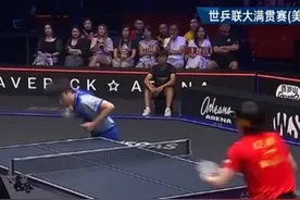 WTT美国大满贯男单决赛  王楚钦4-0横扫张本智和夺冠  第三次夺得WTT大满贯男单冠军  王楚钦接发球拧拉  张本智和蹲地懵圈视频封面