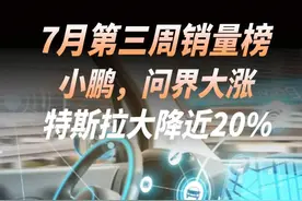 7月第三周销量榜：小鹏，问界大涨，特斯拉大降近20% #周销量 #销量排行榜 #小鹏汽车 #问界 #特斯拉视频封面