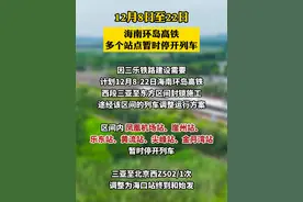 12月8-22日，海南环岛高铁多个站点暂时停开列车。#海南#三亚视频封面