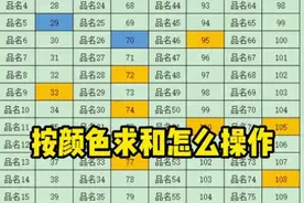 Excel按颜色批量求和，学会了不加班！#excel技巧 #excel教程 #excel 