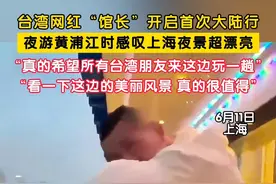 6月10日，台湾网红“馆长”陈之汉开启首次大陆行。11日晚上，夜游黄浦江时他感叹上海夜景超漂亮：“真的希望所有台湾朋友来这边玩一趟，看一下这边的美丽风景，真的很值得。”视频封面