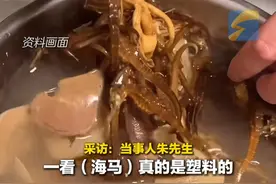 3月22日，湖北孝感。当事人朱先生称，自家泡了7年的药酒拿出来准备和员工分享，意外发现里面的海马药材是塑料的。#药酒 #海马 #塑料视频封面