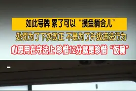 如此号牌 累了可以“摸鱼躺会儿”
处罚为了下次改正 不是为了升级违法行为
心思用在守法上 珍惜12分就是珍借“饭碗”（记者：洋）