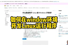 如何在window环境下开发及运行Linux程序，WSL2视频封面