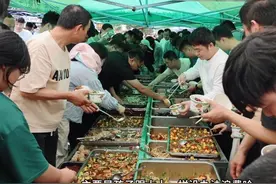 合肥大姐卖地摊盒饭，10元一人，40个荤菜随便吃，不准喂狗 #合肥
