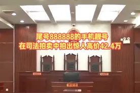 尾号888888的手机靓号在司法拍卖中拍出惊人高价42.4万 近日视频封面