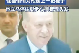 发型的重要性！土耳其总统埃尔多安参加活动前，保镖悄悄给他递上一把梳子，他立马停住脚步认真梳理头发视频封面