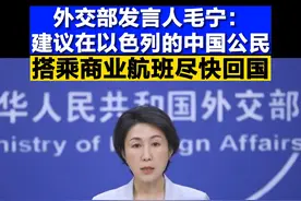 外交部：建议在以色列的中国公民搭乘商业航班尽快回国！#以色列  #巴以冲突  #巴勒斯坦  #加沙 #抖音小助手