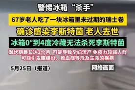 67岁老人吃了一块冰箱里未过期的瑞士卷，家人四处就医，几天后确诊感染李斯特菌 老人去世（畅）