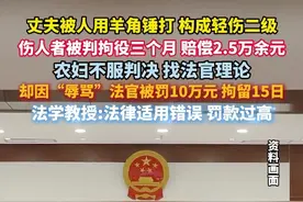 丈夫被人用羊角锤打伤 构成轻伤二级 伤人者被判拘役三个月 赔偿2.5万余元 农妇不服判决 找法官理论 却因“辱骂”法官被罚10万元 拘留15日#羊角锤  #法官  #山东 #临沂  #法律