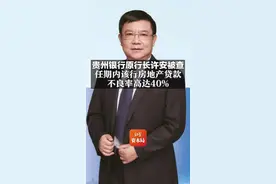 贵州银行原行长许安被查 任期内该行房地产贷款不良率高达40%#贵州银行原行长许安被查 #贵州银行 视频封面