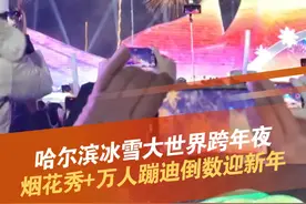 12月31日，黑龙江哈尔滨，哈尔滨冰雪大世界跨年夜营业延长到次日00:30，现场燃放烟花+万人蹦迪一起倒数，直接将跨年气氛拉满！#哈尔滨  #冰雪大世界  #2025  #新年快乐 #哈尔滨dou知道 @抖音短视频 @DOU+小助手