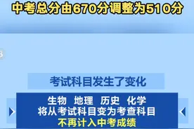 北京中考总分由670分调整为510分 视频封面