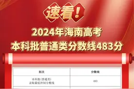 速看！2024年海南高考本科批普通类分数线483分 #社会 #高考 #海南视频封面