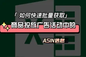 如何快速批量获取商品投放广告活动中的ASIN信息 #跨境电商