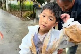 狗妈妈在洞里生下小狗后被困，7岁小男孩反复钻洞成功救下小狗一家。孩子姑姑：“洞里又臭又黑还有虫，但他很勇敢”视频封面