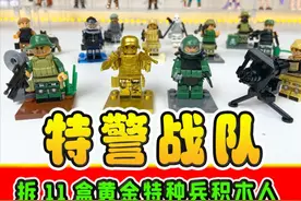 拆11盒特警战队第二弹积木人，凑齐黄金特种兵，能让极狐变金色 #视频封面