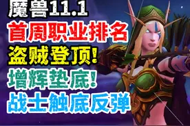 魔兽11.1首周职业排名：盗贼登顶，增辉垫底！战士触底反弹！视频封面